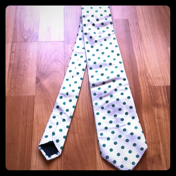 Burberry Polka Dot Silk Tie! St Patrick’s Day! - Picture 1 of 4